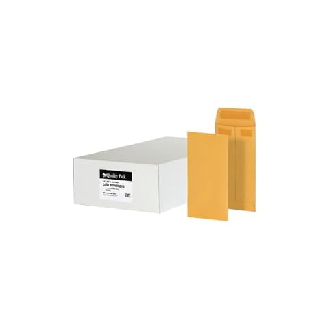 Quality Park #7 Coin and Small Parts Envelopes, Self Seal, for Home, Office, Garden, 24 lb Brown Kraft, 3-1/2 x 6-1/2 Inches, 500/Box (QUA50765) Cover