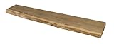  Wandregal, Eiche, massiv, Holz, Regal, Baumkante, rustikal Wandboard (40 mit Baumkante)