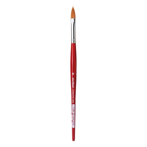Image of da Vinci Watercolor Series 5584 CosmoTop Spin Paint Brush, Pointed Oval Synthetic with Red Handle, Size 10 (5584-10)