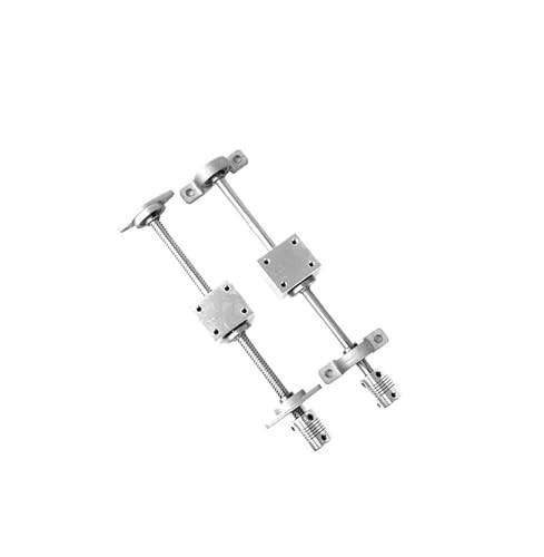 Metal Ball Screw nut end Processing T12 Lead Screw Set Lead 14mm 100mm-600mm+Brass Nut+Coupling+2pcs KP001 Support Block(100mm)