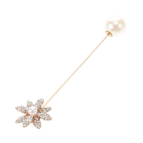 FOMIYES Broche à Perles Vintage En Alliage Avec Pierres Étincelantes Broche à Tige Élégante Pour Femme Accessoire Polyvalent Mariage Et Bureau Taille Unique