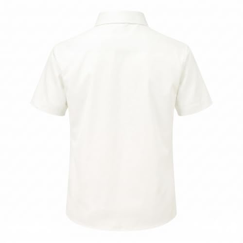 Image of Lilax Boys Classic Short Sleeve Button Down Casual Solid Dress Shirt