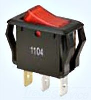Buchanan 774039 Ideal Appliance Rocker Switch 1-Pole SPST 125/250 Volt AC 16/10 Amp Red Lighted Rocker