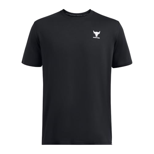 Under Armour Men's Project Rock Simple Branded Short Sleeve T Shirt, (001) Black / / White, Medium