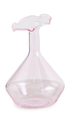 Tizo Design Women's Pink Angled Neck Glass Vase, Pink, One Size