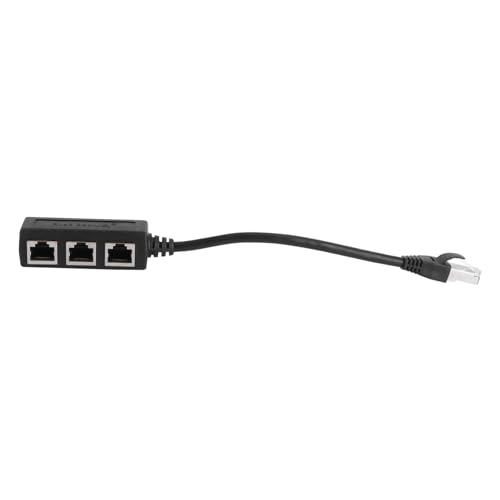 Yardenfun 3-in-1 Network Cable Splitter Ethernet Adapter 1 Male to 3 Female Ports Network Wire Shielded Against for Random Style