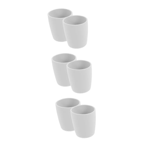 HEMOTON 3 Series Taza Recta Taza Sencilla Plegable Tapa Vasos De Agua Reutilizables Tapas Pasta Enjuagar Tazas Para Botella De Agua Light Grey Gel De Sílice 2 Piezas*3