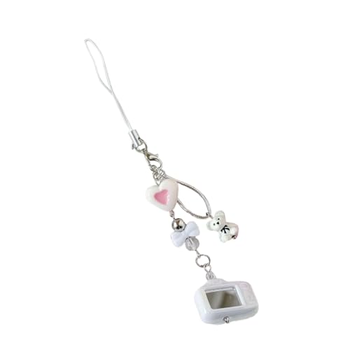 Portable Camera Bear Keychain Alloy Charm Phone Chain Strap Hanging Pendant