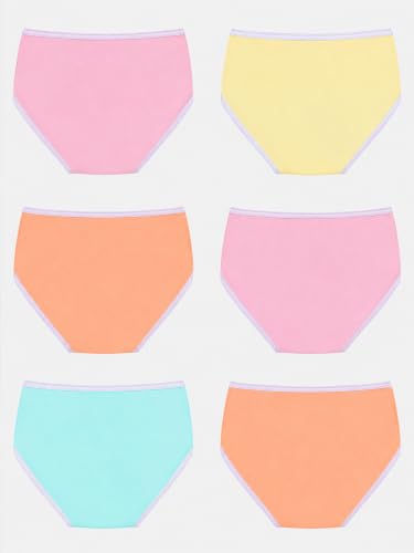 Image of DYCA by Bodycare Girls Cotton Briefs, Soft & Breathable Panties, Pack of 6, Print & Colour May Vary