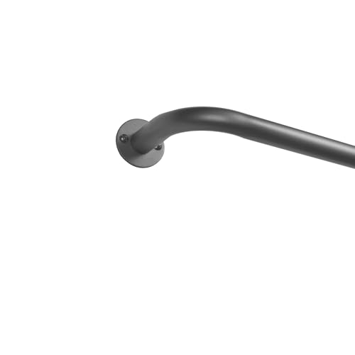 Exclusive Home Holden Wrap Around 1" Curtain Rod, Gunmetal, 82.5"-120"