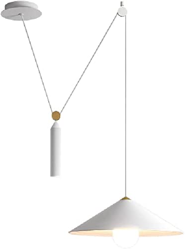 Lampe suspendue Rise Fall Pulley à LED réglable luminaire de plafond pour salon et bureau