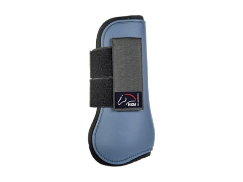 Guêtres HKM Premium bleu foncé et noir en taille unique pour la protection du cheval