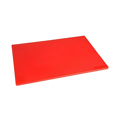 Hygiplas Food Red Chopping Board 450x300x10mm - Low Density Plastic, Hygienic Surface, Colour Coded, Non-Absorbent HC859