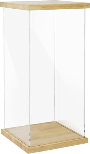 Duvinin ディスプレイケース アクリルケース フィギュアケース コレクションケース 展示ケース (幅35×奥行30×高さ60cm,木目調)