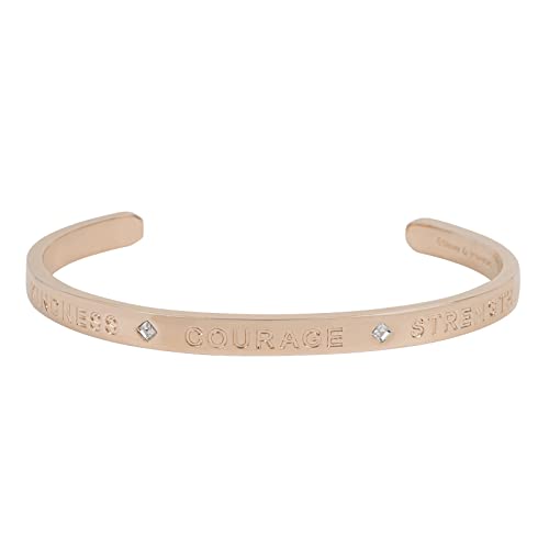 Image of Origami Owl Disney Kindness, Courage, Strength Adjustable Bangle Bracelet With Crystals, Rose Gold, Open Design Fits Most Wrists
