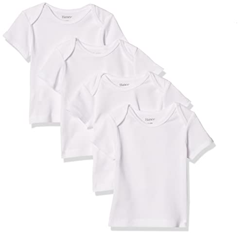 Image of Hanes Baby T-Shirt, Flexy Soft Stretch Shirt, Expandable Shoulder, 4-Pack