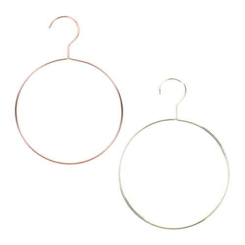 DEARMAMY Lot de 2 Cintres Multifonctions Ronds en Fer Doré et Rose Doré pour Maison Organisateur Mural pour Écharpes Cravates et Foulards Support Suspendu Gain de Place Étendoir à