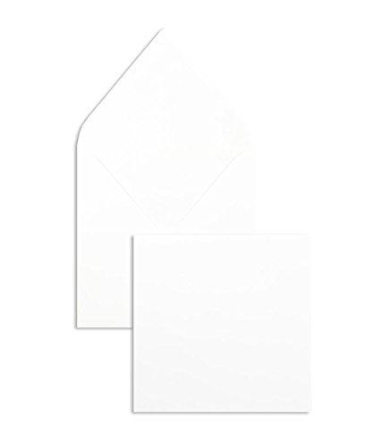 100 Stück, Briefumschläge, 145 x 145 mm, Nassklebung, Spitze Klappe, 90 g/qm Offset, Ohne Fenster, Weiß, Blanke Briefhüllen