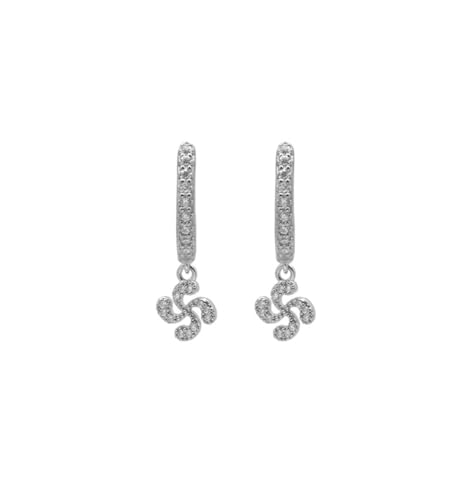 Boucles d'oreilles Lauburu argent anti-allergie avec zircon 10mm