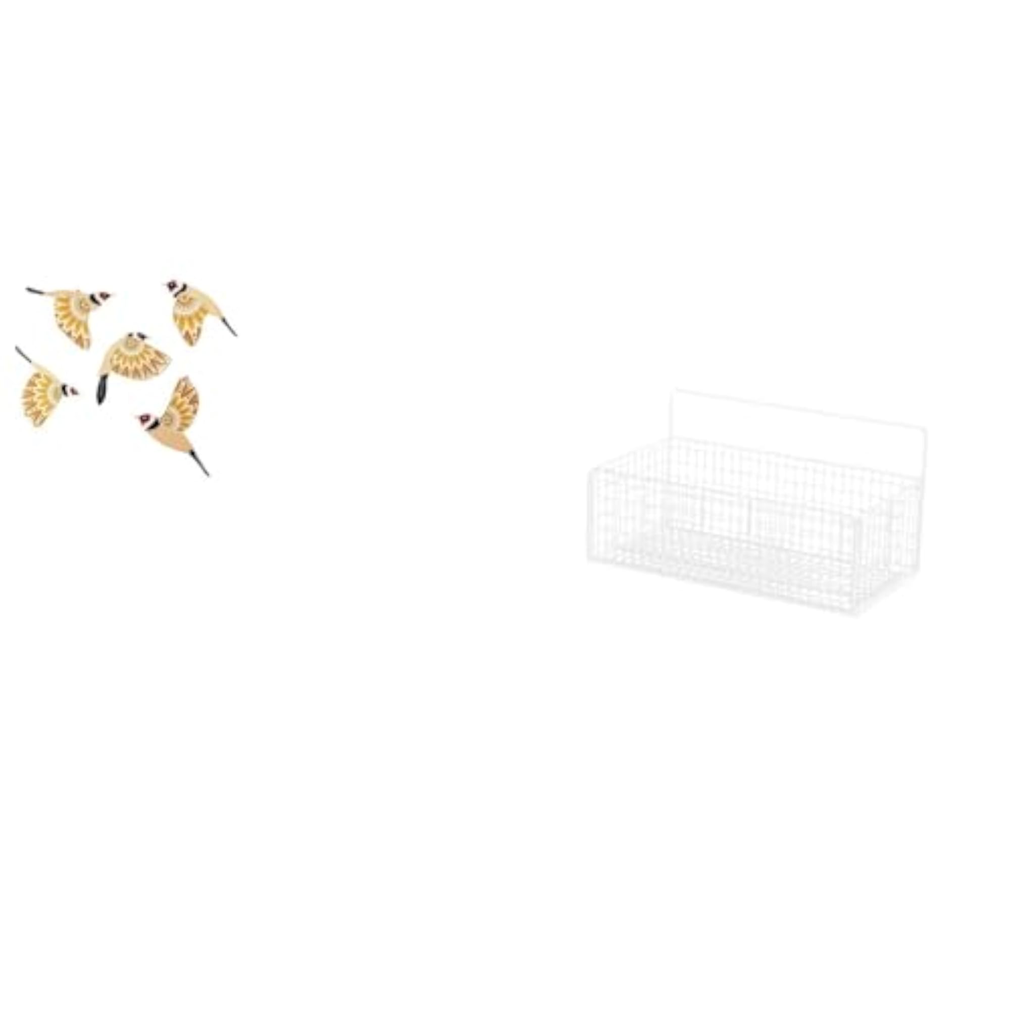 Wooden Bird Wall Art, Decorative Storage Basket