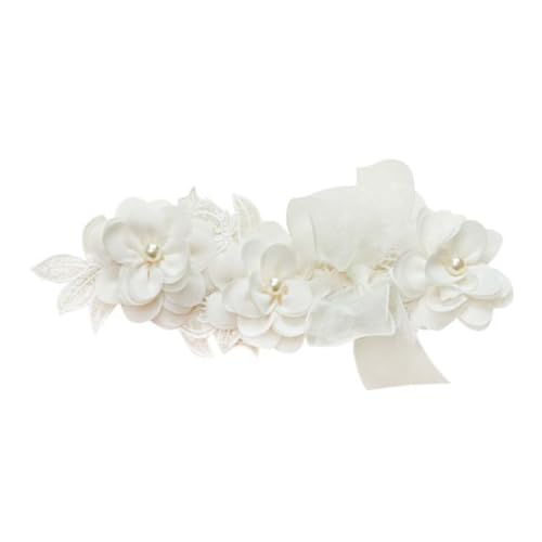 Baby Girl Headband Floral White Lace Baptism Christening Hairband Elastics Soft Head Wrap for Toddlers Hair Accessories for Infants Kids Shower Birthday Wedding Party (Style 12)3