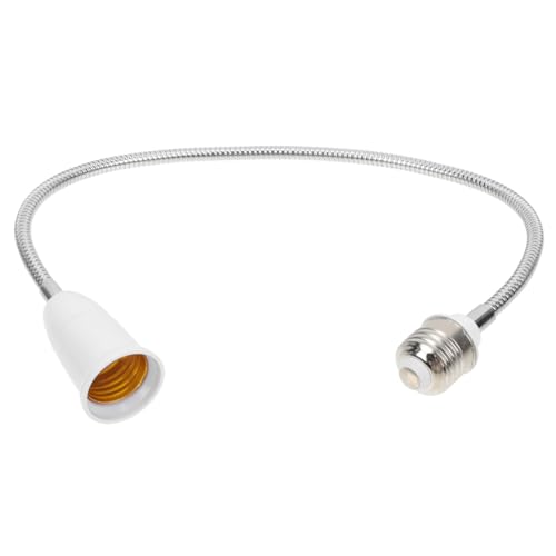 HOMSFOU 口径フレキシブルランプアダプター 延長器 万向可能 電球ソケット変換器 ガレージや作業現場用 耐久ランプアクセサリー