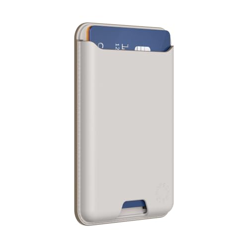 Image of PopSockets Phone Wallet Without Expanding Grip, Phone Card Holder, Wireless Charging Compatible, Wallet Compatible with MagSafe Vegan Leather- Horchata