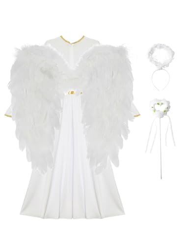 Disfraz para niñas de ángel y demonio con alas y diadema miniatura 4