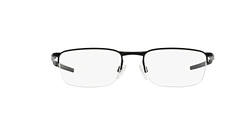 Oakley Men's Ox3174 Barrelhouse 0.5 Rectangular Prescription Eyeglass Frames, Matte Black/Demo Lens, 53 mm