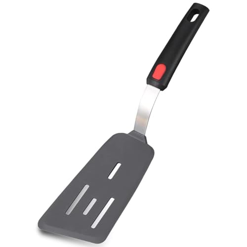 Image of Trifecta Kitchen Silicone Turner Wide Pancake Spatula Pizza Peel Kitchen Utensil Nonstick Cookware Kitchen Flipper for Cooking and Baking((N) Pack of 1)