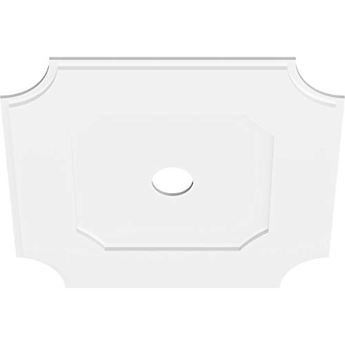 Image of Ekena Millwork CMP32LE-04000 Locke Architectural Grade PVC Contemporary Urethane Ceiling Medallions 32 inchOD x 4 inchID x 19 inchC x 1 inchP