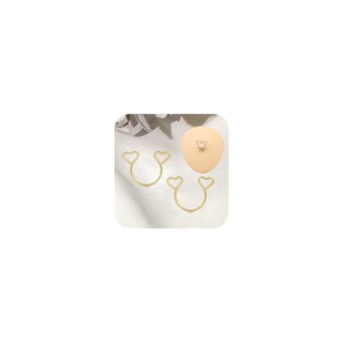 Longita Gold Fake Nipple Rings Non Piercing Nipple Jewelry for Women Adjustable Cute Heart no Piercing Faux Body Jewelry for Women Men Sexy Valentine's Day 1pair