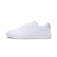 PUMA Unisex Puma Shuffle Sneakers, Puma White-Puma White-Puma Team Gold, 43 EU