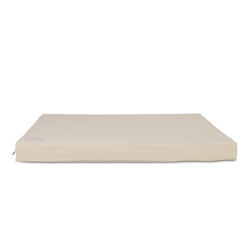 Jeflex - Esterilla de gimnasia portátil beige y alfombrilla de suelo blando, 100 x 70 x 8 cm, fabricada en Alemania/esterilla de fitness y esterilla de yoga/esterilla de juego para infantil