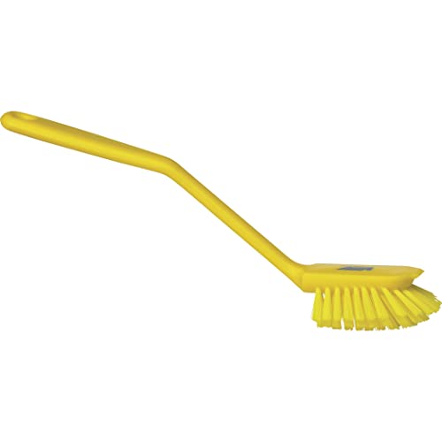 Image of Remco 2 25 /64 in W Dish Brush, Medium, 8 in L Handle, 3 1 /8 in L Brush, Yellow, Plastic 42376-1 Each