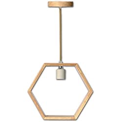 Lamparas De Sal Natura TECNOLUX EURO Lámpara Iluminación colgante madera Rosca E27 para el Restaurante Dormitorio Sala de Estudio 26x23x5 diámetro color naturar