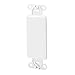Leviton 80414-W Decora plastic adapter plate, Blank - No hole, with-ears, and two mounting screws. White