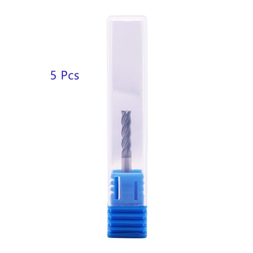 Image of 4 Flute Solid Carbide Square End Mill Set(5Pcs, 1 /8in), AlTiN Coated | 35 Helix, 1 /8 inch Cutting Dia, 1 /8 inch Shank Dia, 1 /2 inch LOC, 1-1 /2 inch OAL For Milling Alloy Steel, Hardened Steel, Iron, Copper