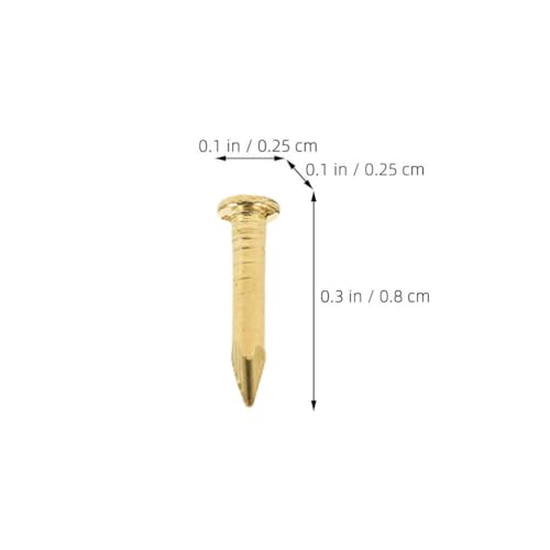 Housoutil 100pcs Clavos de Cobre Cabeza Redonda para Muebles para Colgar Decoración de Pared Alta Dureza Mayor Poder de Penetración miniatura 5