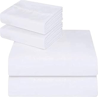Bed Sheets King Size - White Fitted Sheet Deep Pocket 14 inch (35 cm) - Soft Brushed Microfibre Fabric Bed Sheets- Shrinkage and Fade Resistant. (King (150x200cm), White)