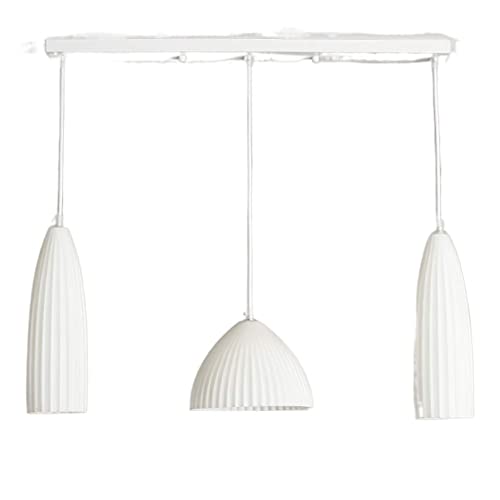 Plafonnier 3 lampes suspendues anti-éblouissement en verre blanc pour éclairer un salon sombre