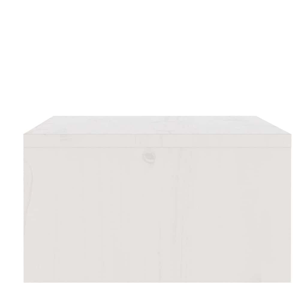 Support moniteur blanc 100 x 27 x 15 cm bois massif pin