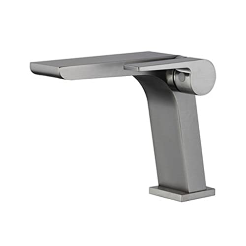 Robinet cascade de salle de bain haut de gamme mitigeur monotrou au design noir et or brossé