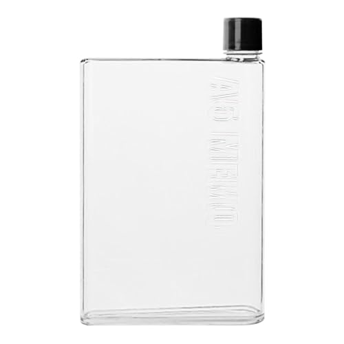 Flat Bottle - 350ml/420ml Flat Water Bottle | A5 Cup for Travel | Portable Water Flask Flat for Purse | Slim Square Water Bottle for School | Leak Proof Slim Cold Flask for Outdoor, White