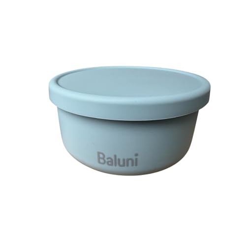 Baluni Lunchbox Brotdose Aufbewahrung, Platium Silikon Stapelbar, Mikrowellen-, spülmaschinen- und gefriergeeignet, luftdichte Versiegelung, frisch, nachhaltig umweltfreudlich (Blau)