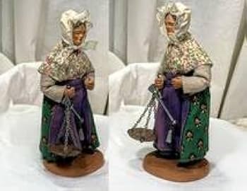 Amazon | フランス santons/サントン人形/土人形 秤持つ老婦人