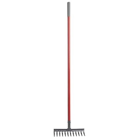 wilko Garden Rake, Strong Carbon Steel Head, Soft Grip Handle, 130 x 29 x 7cm Cover
