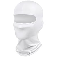 DiULi Balaclava Sturmhaube für Damen Herren, Gesichtsmaske Atmungsaktiv UV-Schutz Winddicht, Elastisch Helm Liner für Motorrad Fahrrad Ski Snowboard Outdoor Sports, Weiß