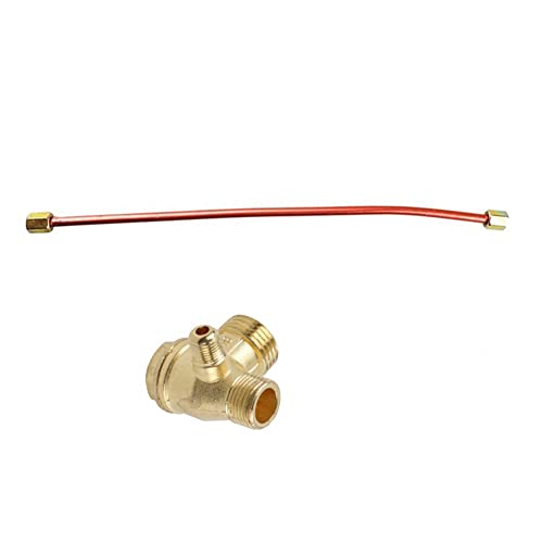 Tuyau d'échappement 400 mm,clapet Anti Retour compresseur, avec clapet Anti-Retour en Alliage de Zinc à 3 Ports clapet Anti Retour pour pièces de...