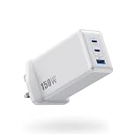 150W USB C Charger, 3-Port USB C Plug Fast Charger, GaN III Compact Wall Charger, 100W Laptop Charger for MacBook Pro/Air, Dell, iPad, iPhone 16 Pro/15, Galaxy S24, Pixel 9, Steam Deck,etc